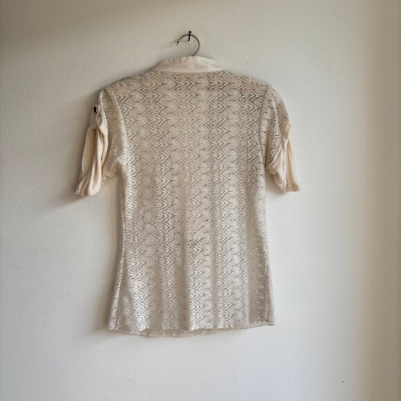 Sz6 Lace Cream Top Made in USA 🇺🇸 - Picture 2 of 8